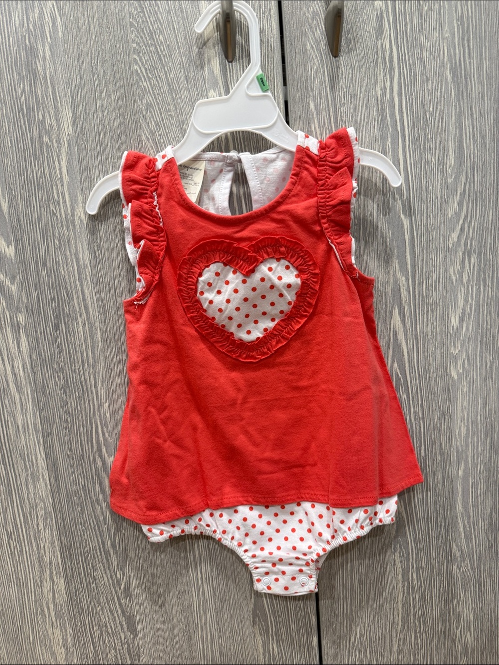 NWT - First Impressions - Red Heart Polka Dot One-Piece for Kids